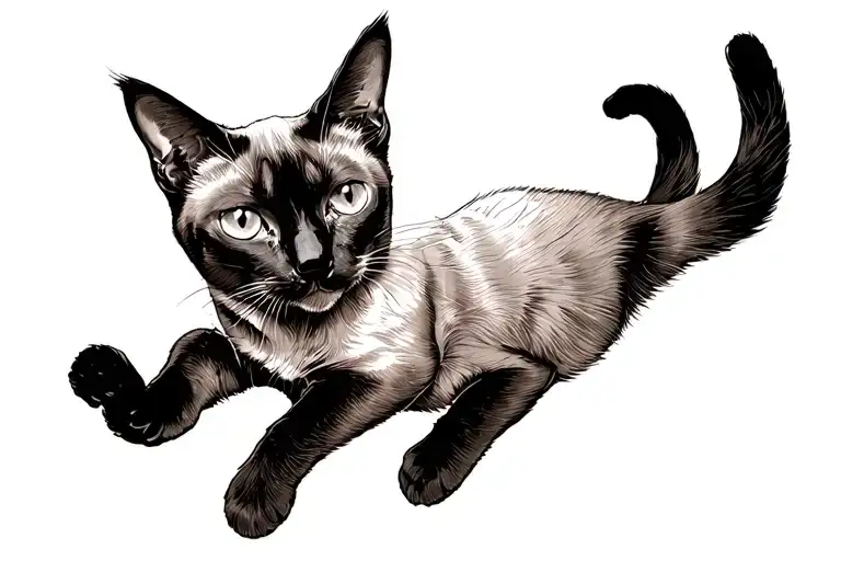 Siamese Cat Falling