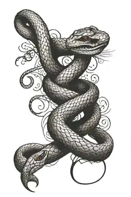 Detailed Gothic Snake Wrapping Around Arm