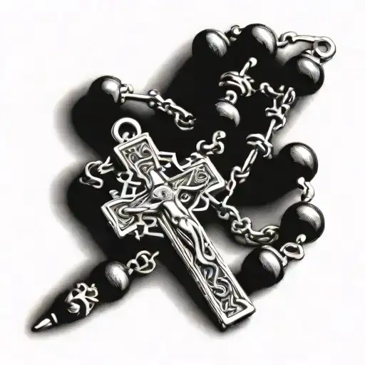 Rosary Beads Detailed Drawing