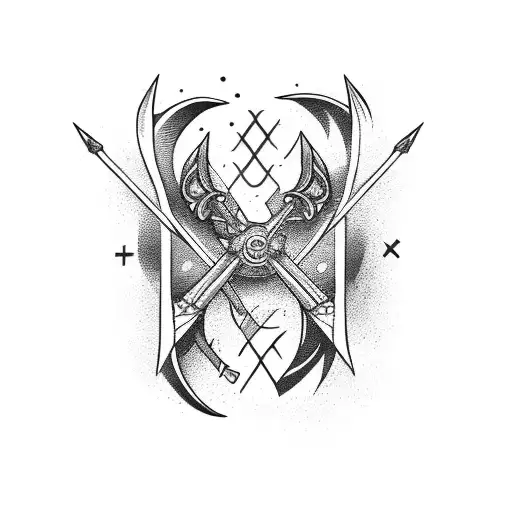 Bow And Arrow With The Letter Ets And Kfg Incorporated