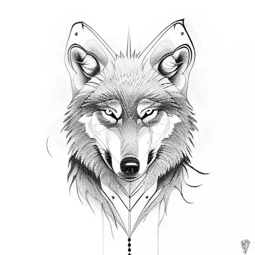 Wolf With A Raven And Something To Represent Pain And Recover