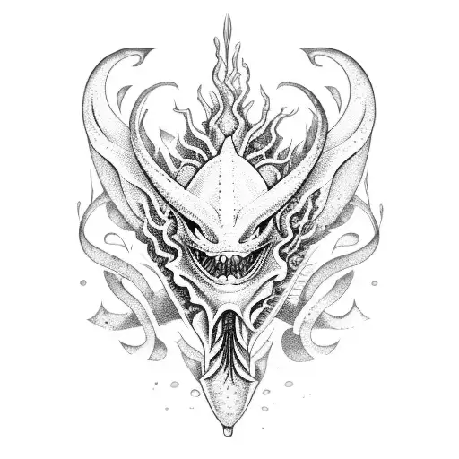 A Mythical Sea Creature Emerging From The Ocean Waves