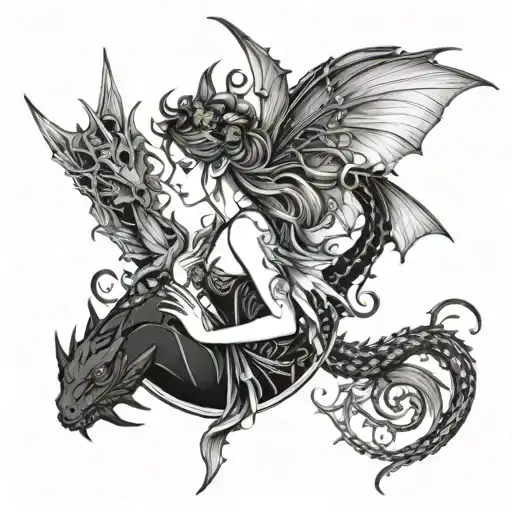 Fairy With Dragons