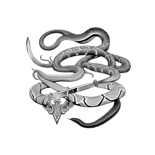 Snake Holding Sword
