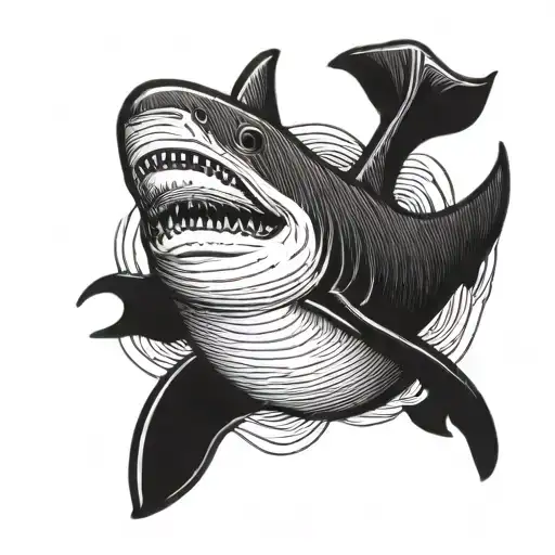 Simple Traditional Shark Swimming