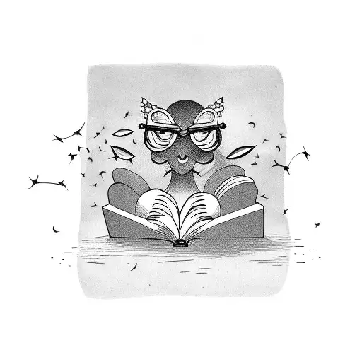 A Scholar Reading A Book With Butterflies Flying Out Of Its Pages