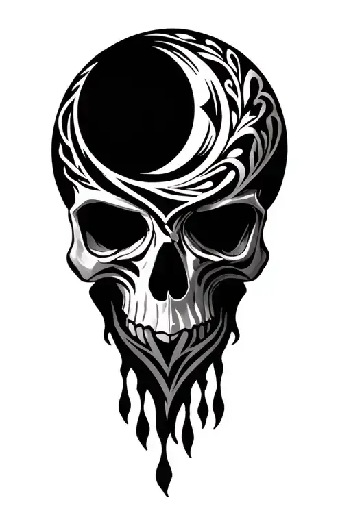 Eclipse Half Skull Cross Maori With