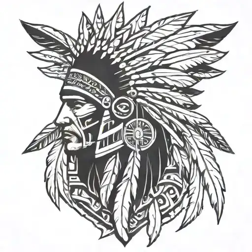 Native American Headress Shield Crest