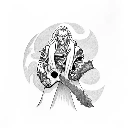 Arthas Wielding A Guitar