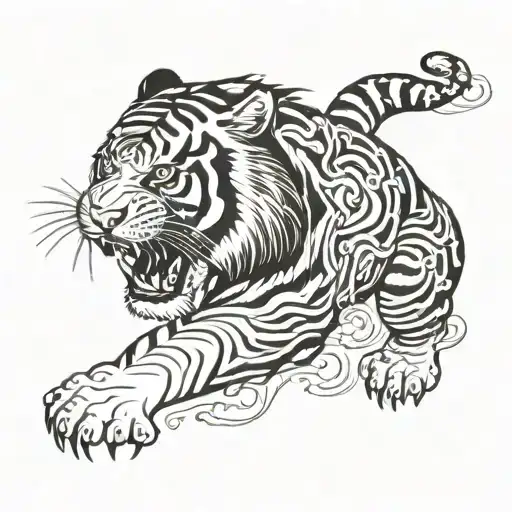 Japanese Evil Looking Tiger