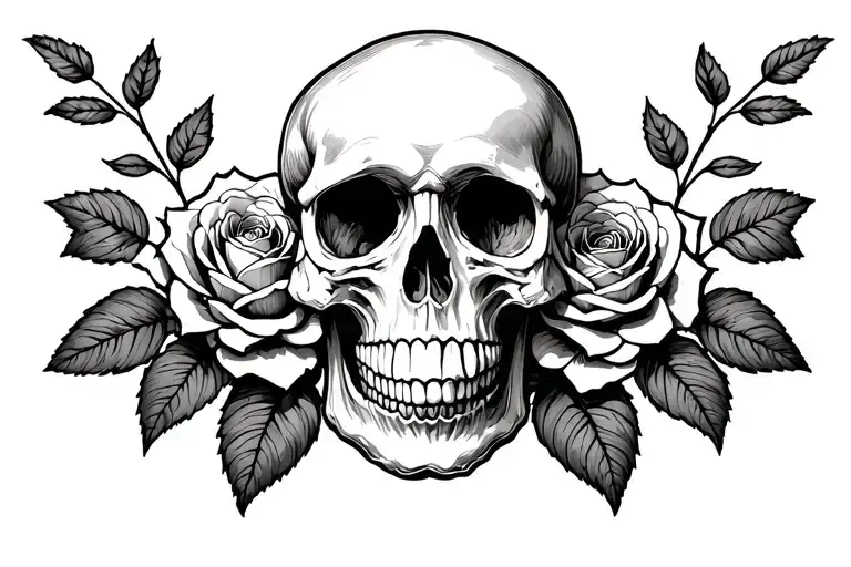 Dear Skull Surrounded By Roses