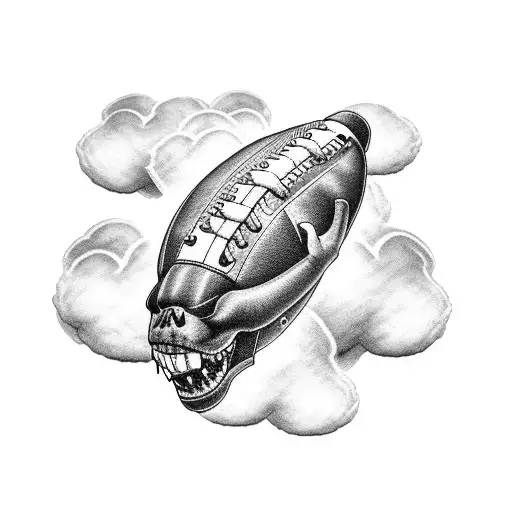American Football Going Through A Cloud