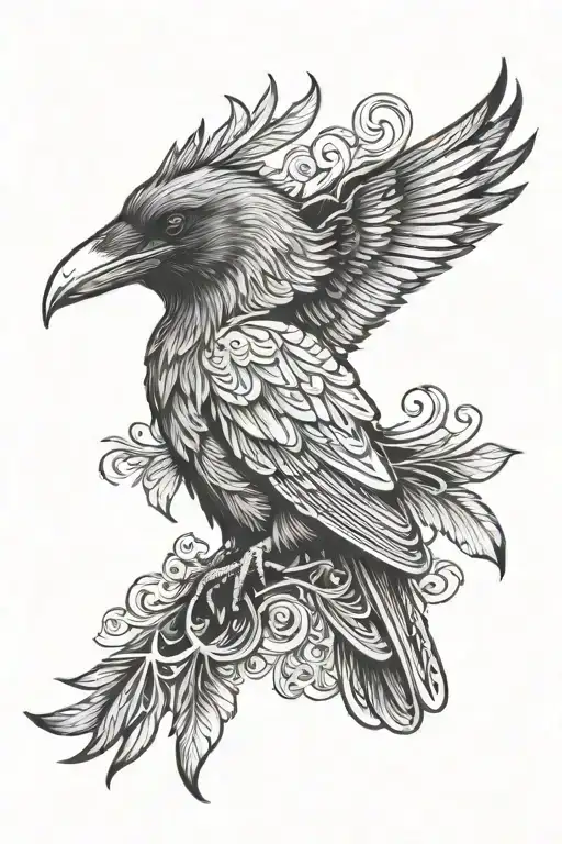 Raven Tatoo Design
