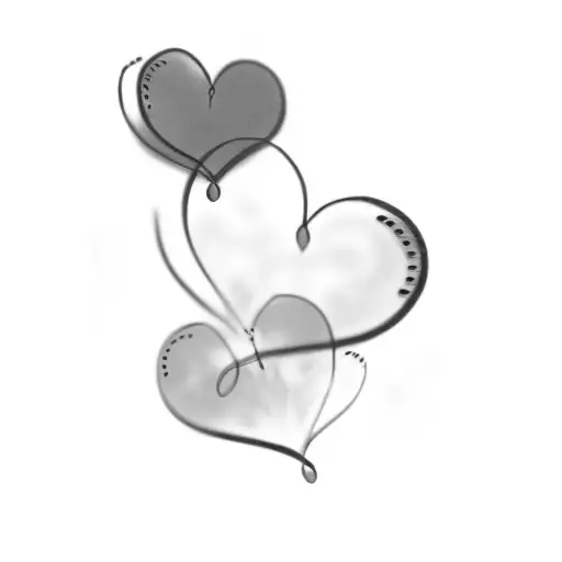 Three Hearts On A Black Background