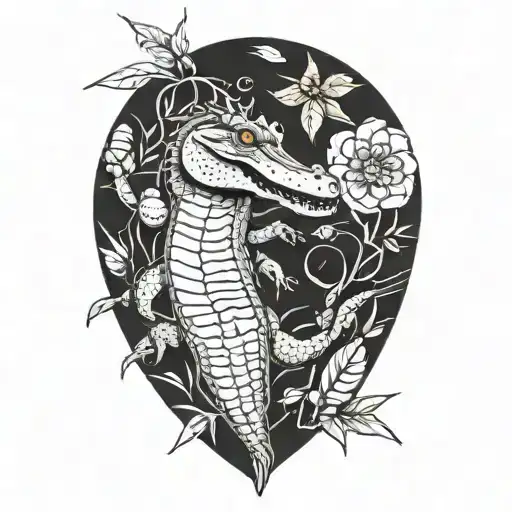 Alligator And Loquat And Fishing