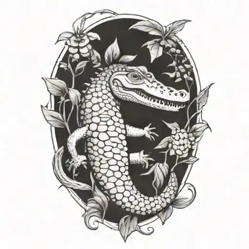 Alligator And Loquat And Fishing