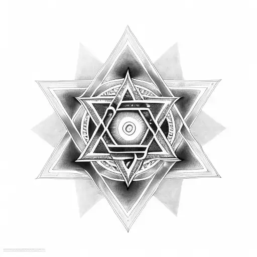 Mandala Star Of David Geometry Christianity Religious Spiritual Eye Of Prophecy Tattoo