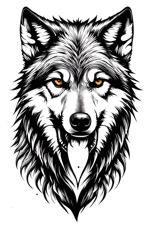 Masculin Wolf Tattoo Design