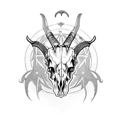 Goat Skull Inspired My Diablo Video Game With Pentagram Behind Itd Metal Band