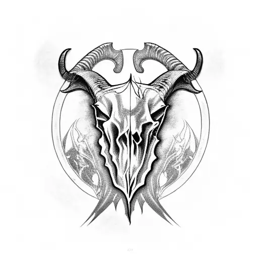 Goat Skull Inspired My Diablo Video Game With Pentagram Behind Itd Metal Band