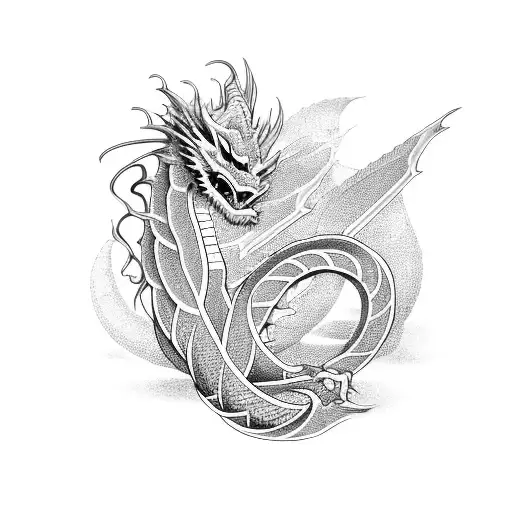 An Intricate Dragon Wrapped Around The Infinity Symbol