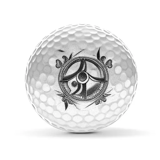 A Golf Ball With A Trident Replacing The Traditional Dimples