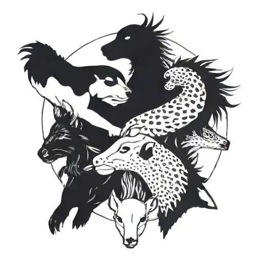 A Group Of Diverse Animals Holding Hands In A Circle Symbolizing Friendship And Unity