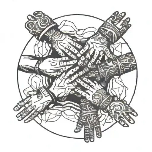 A Group Of Diverse Holding Hands In A Circle Symbolizing Friendship And Unity