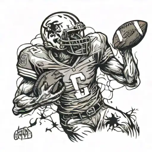 A Terrifying Zombie Quarterback Throwing A Skull Instead Of A Football