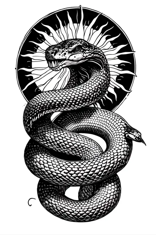 Sun And Snake Etching