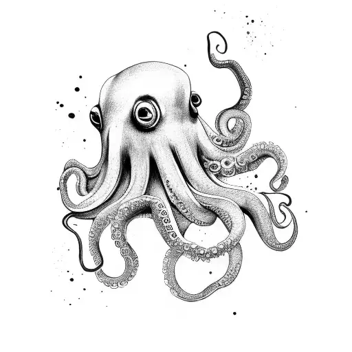 Aquarela-inspired Octopus Holding A Nankin Pen Surrounded By Vibrant Watercolor Splashes