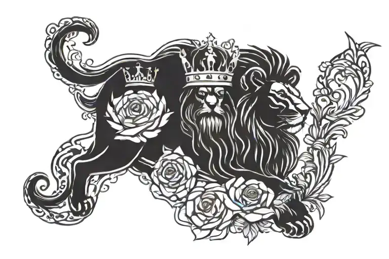 Zodiac Sign Leo And Moon And Crown Made