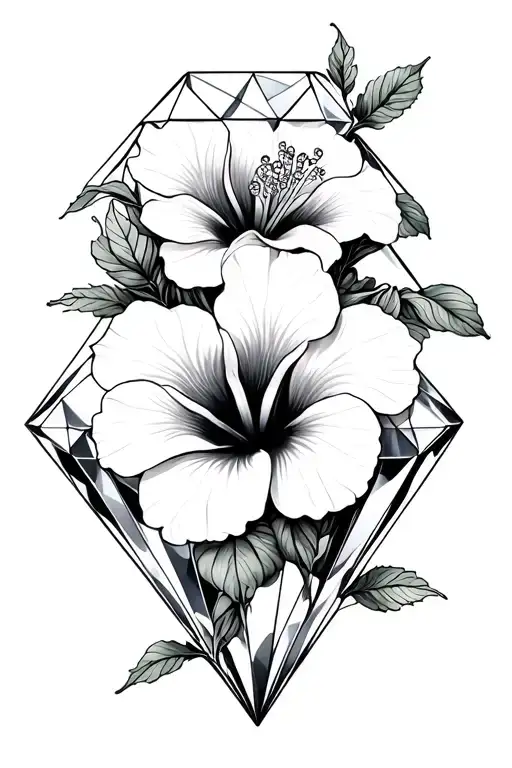 A Diamond Made Out Of Intertwined Hibiscus Flowers