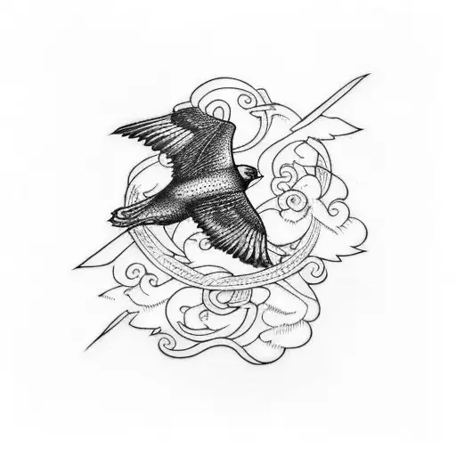 Flying Birds With Gothic Candles