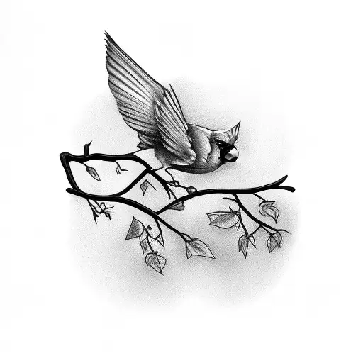 Cardinal On A Branch With The Branch Saying Samuel