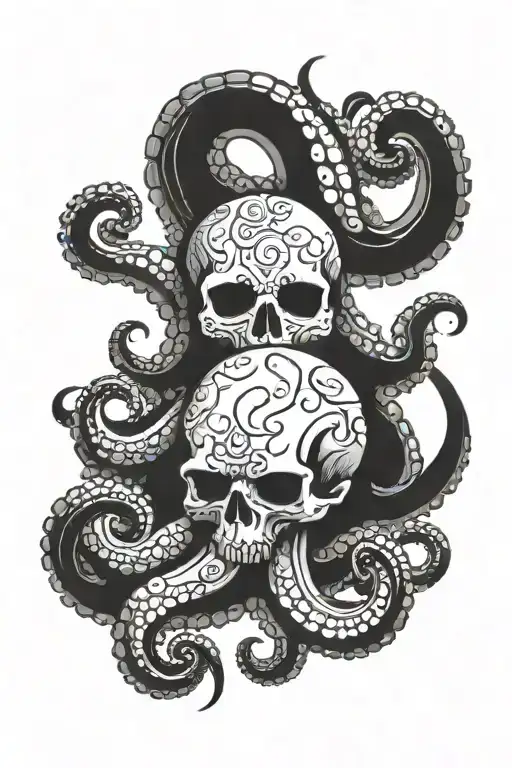 Skull And Octopus Wrapped