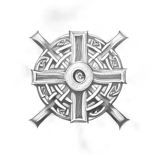 Irish Flag On A Celtic Cross