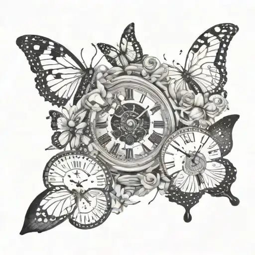 Butterflies And A Clock