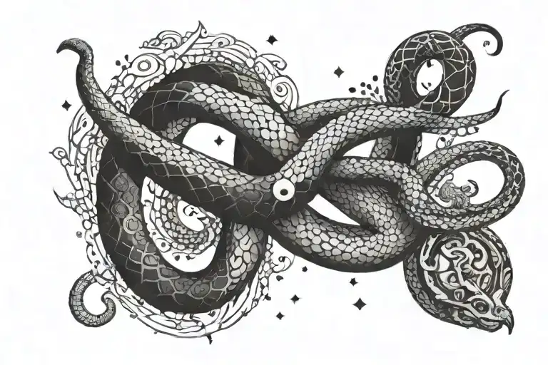 Celestial Snake With Phases Are The Moon Merging Together