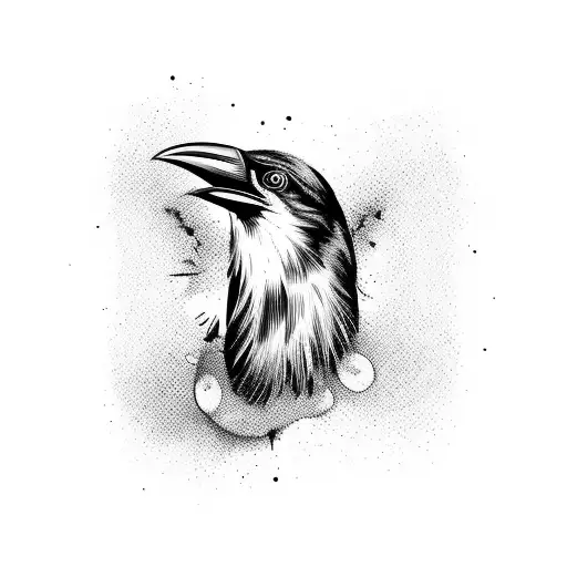 Crow With Eyeball In Its Beak