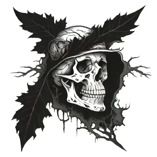 Dear Skull With Woods Around