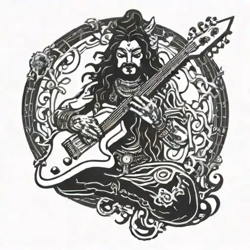 Shiva And Music Electric Guitar