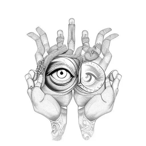 Two Hands Holding A Necklace With A Protective Eye Pendant