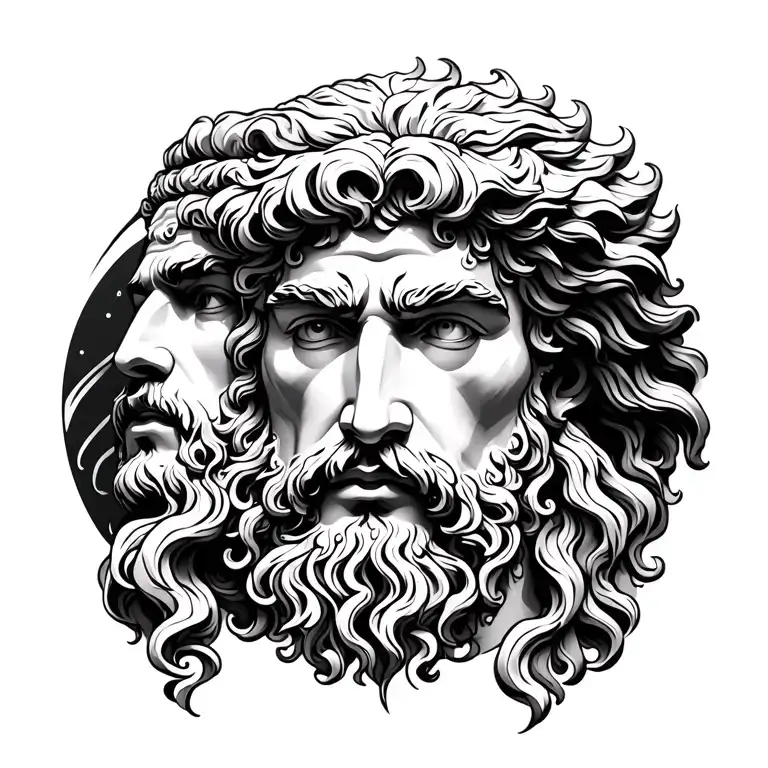 Zeus Face And Poseidon Body