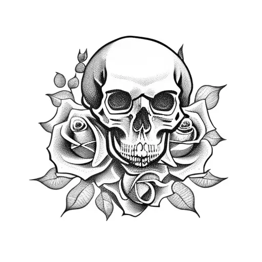 Skull With Roses