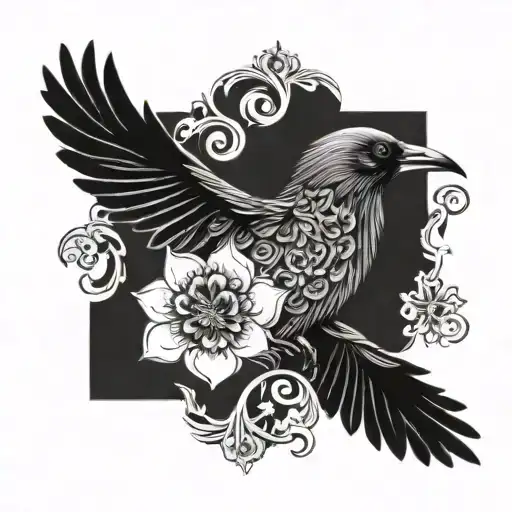 Crow Flying Flower Ornamental