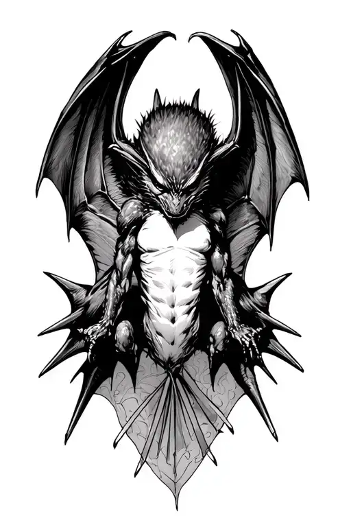Bat Spreading Wings With Spikes