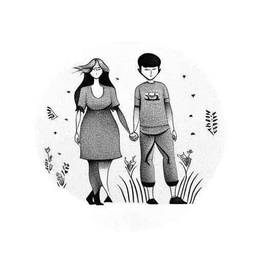 Mother And Son Holding Hands