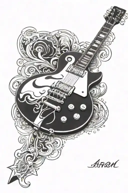 Les Paul Guitar And The Name Aaron