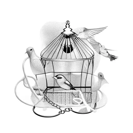 Bird Cage With Chains